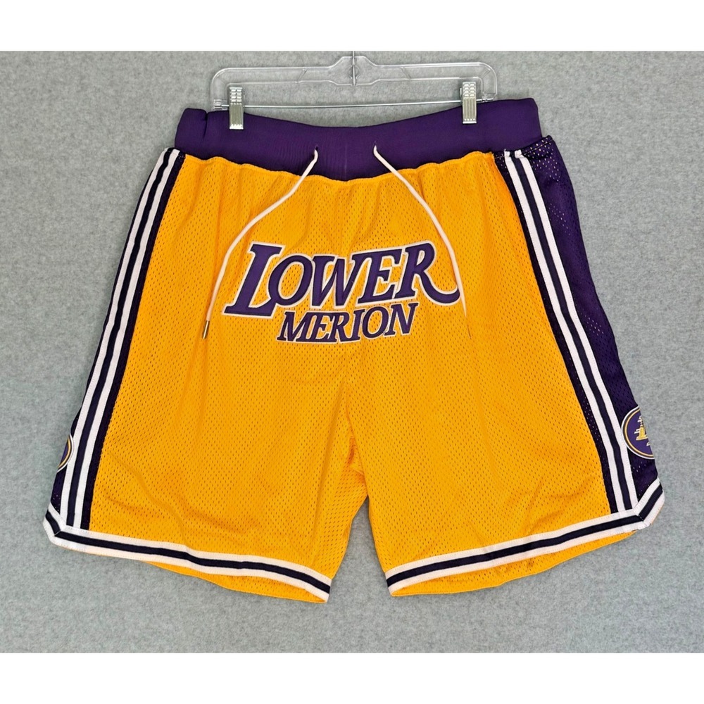 NEW! Headgear Classics Kobe Bryant #33 Lower Merion Shorts Mens 4XL Yellow Mesh